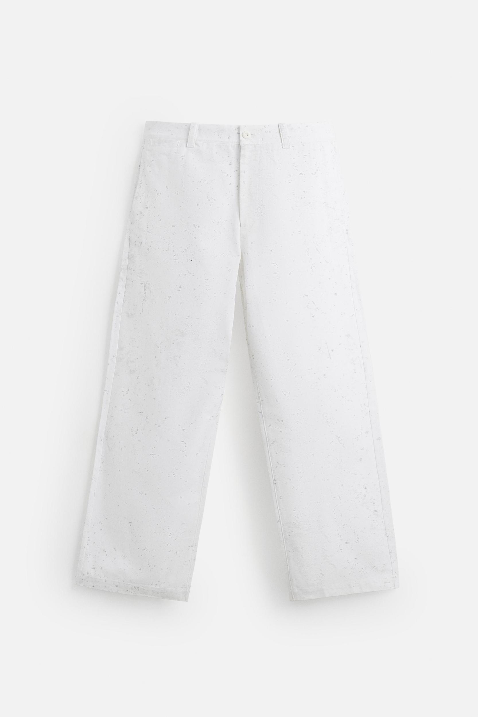 WIDE FIT ABSTRACT PRINT PANTS Product Image