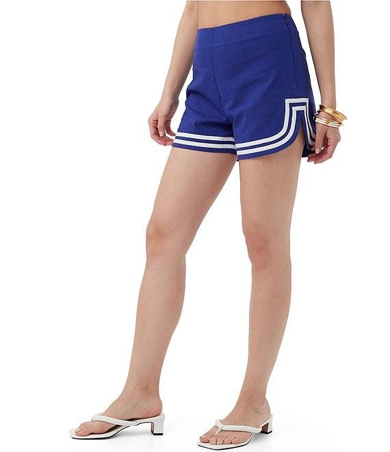 Trina Turk Antibes Stretch Linen Blend Flat Front Shorts Product Image