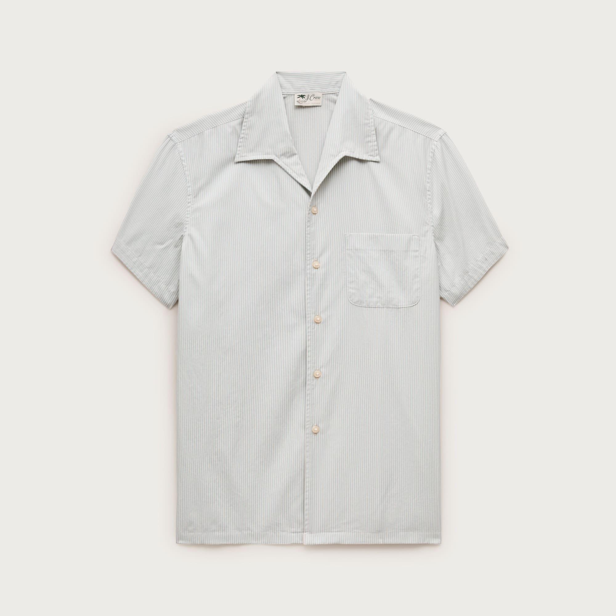 Short-sleeve cotton poplin camp-collar shirt Product Image