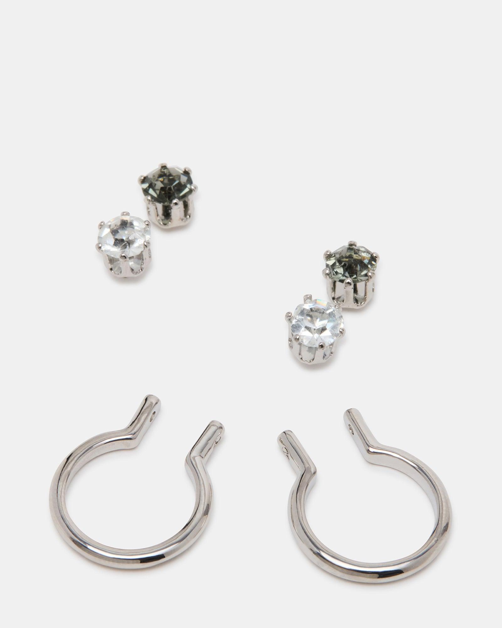 CRYSTAL EARRINGS SET BLACK/SILVER Female Product Image