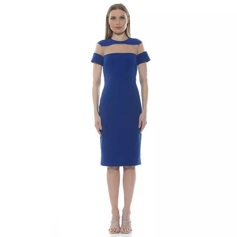 Women's ALEXIA ADMOR Everleigh Illusion Neck Midi Dress,  Product Image