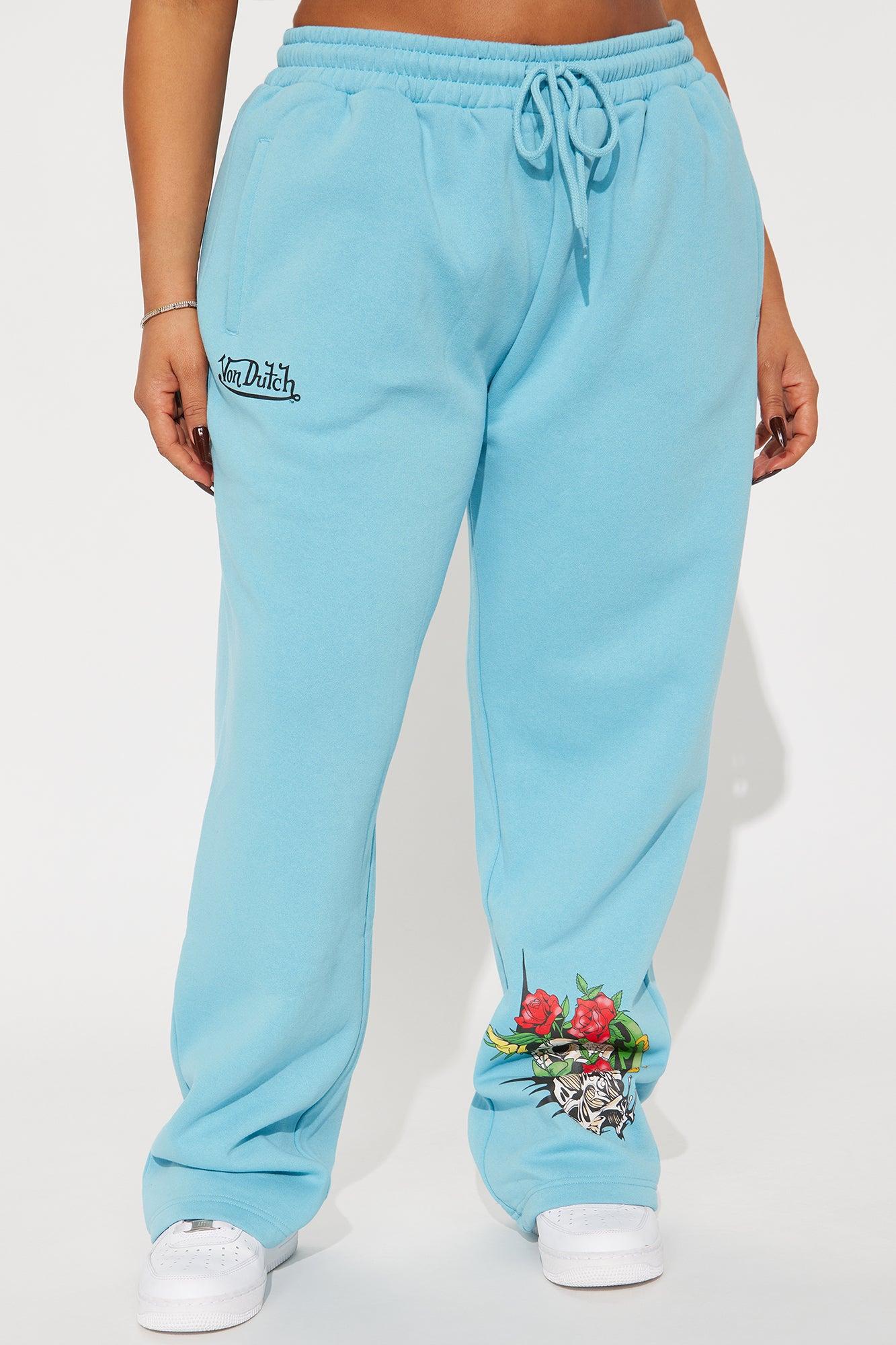 Von Dutch Skull Oasis Wide Leg Pant - Blue/combo Product Image
