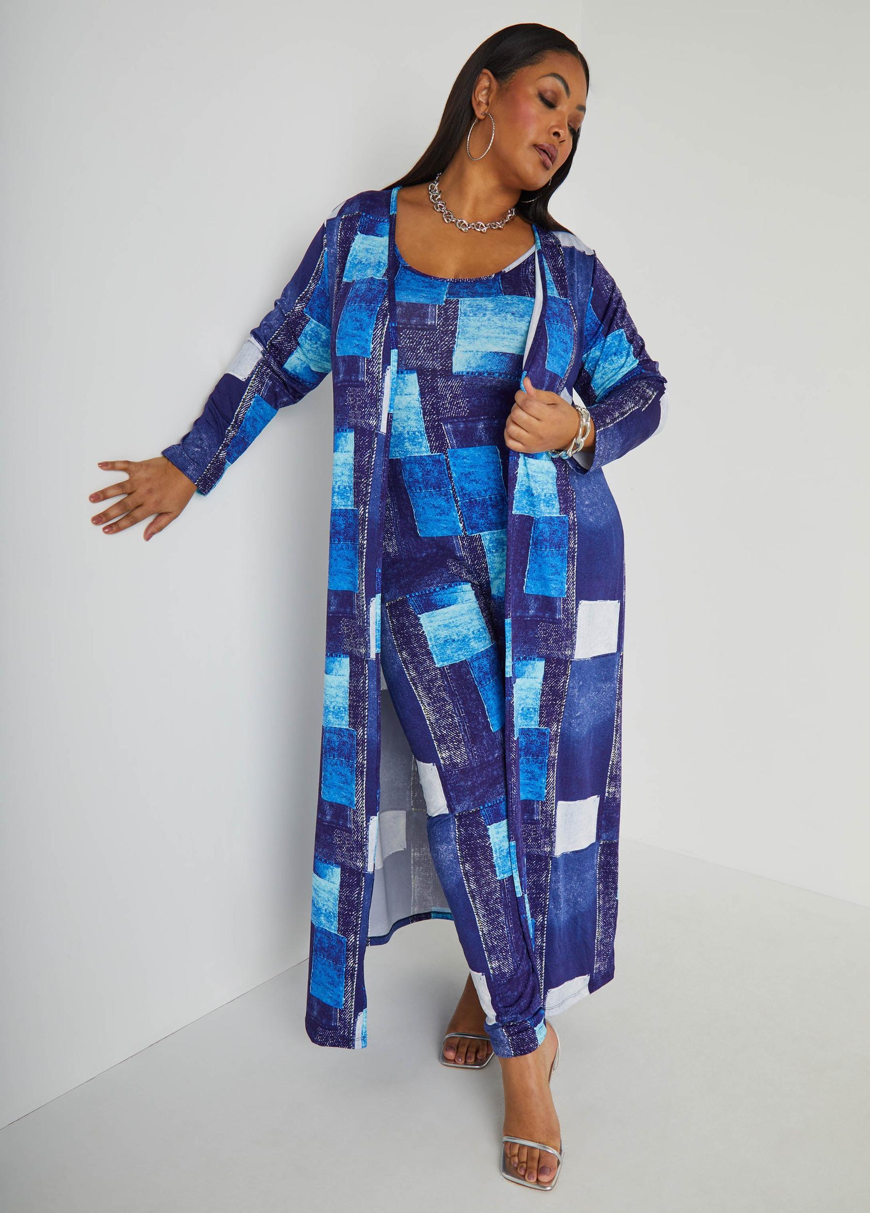 Denim Print Duster Product Image