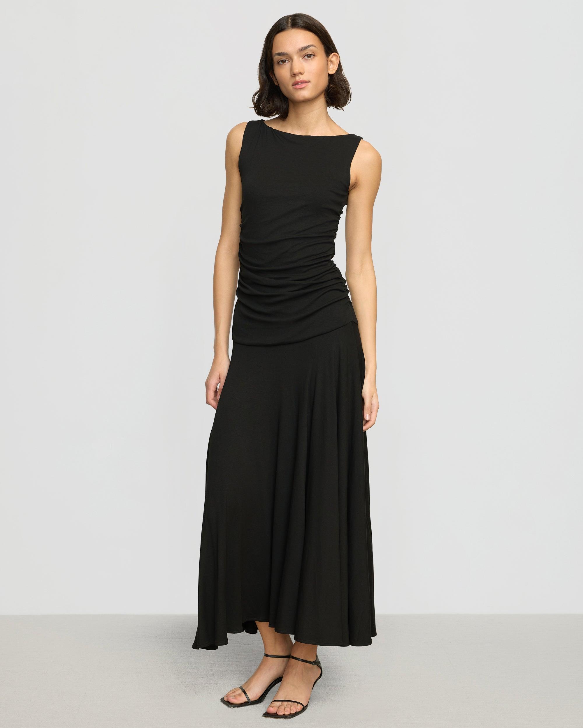 Tamsin Ruched Drop-Waist Maxi Dress Product Image