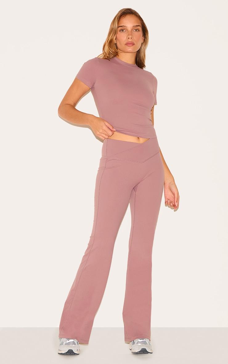 Mauve Sculpt Wrap Waist Yoga Pants Product Image