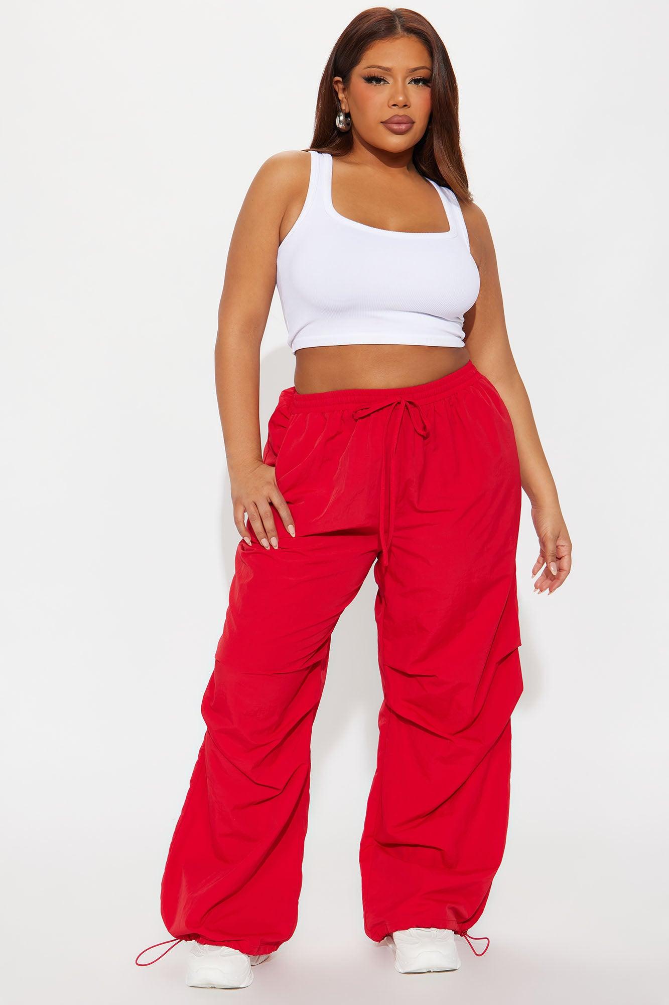 Making Moves Windbreaker Track Pant - Red Female Product Image