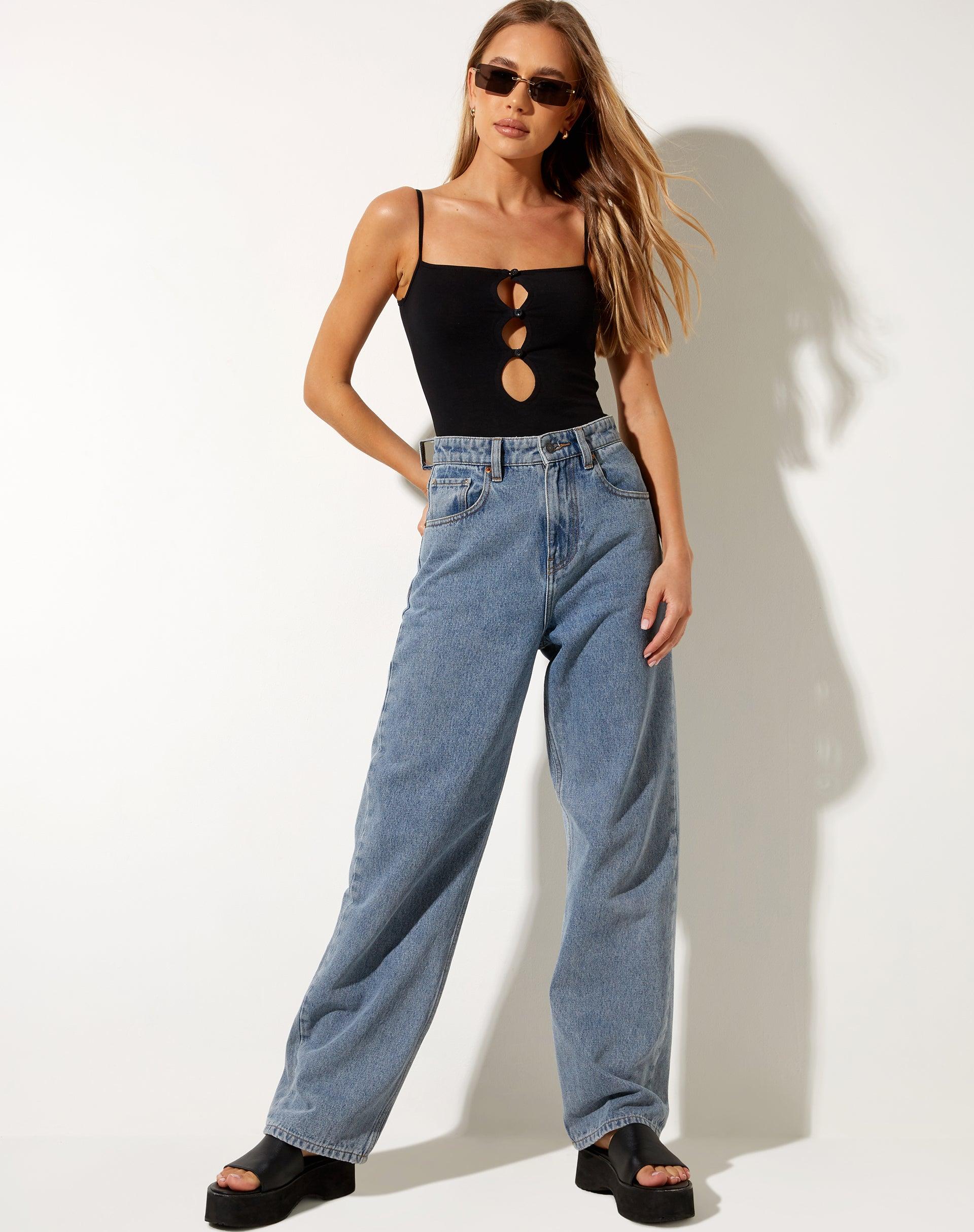 Torri Cutout Bodice in Black Product Image