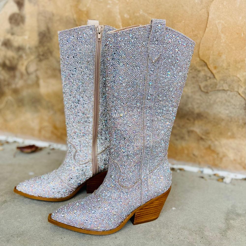 Glitz & Glam Silver Rhinestone Boots* Product Image