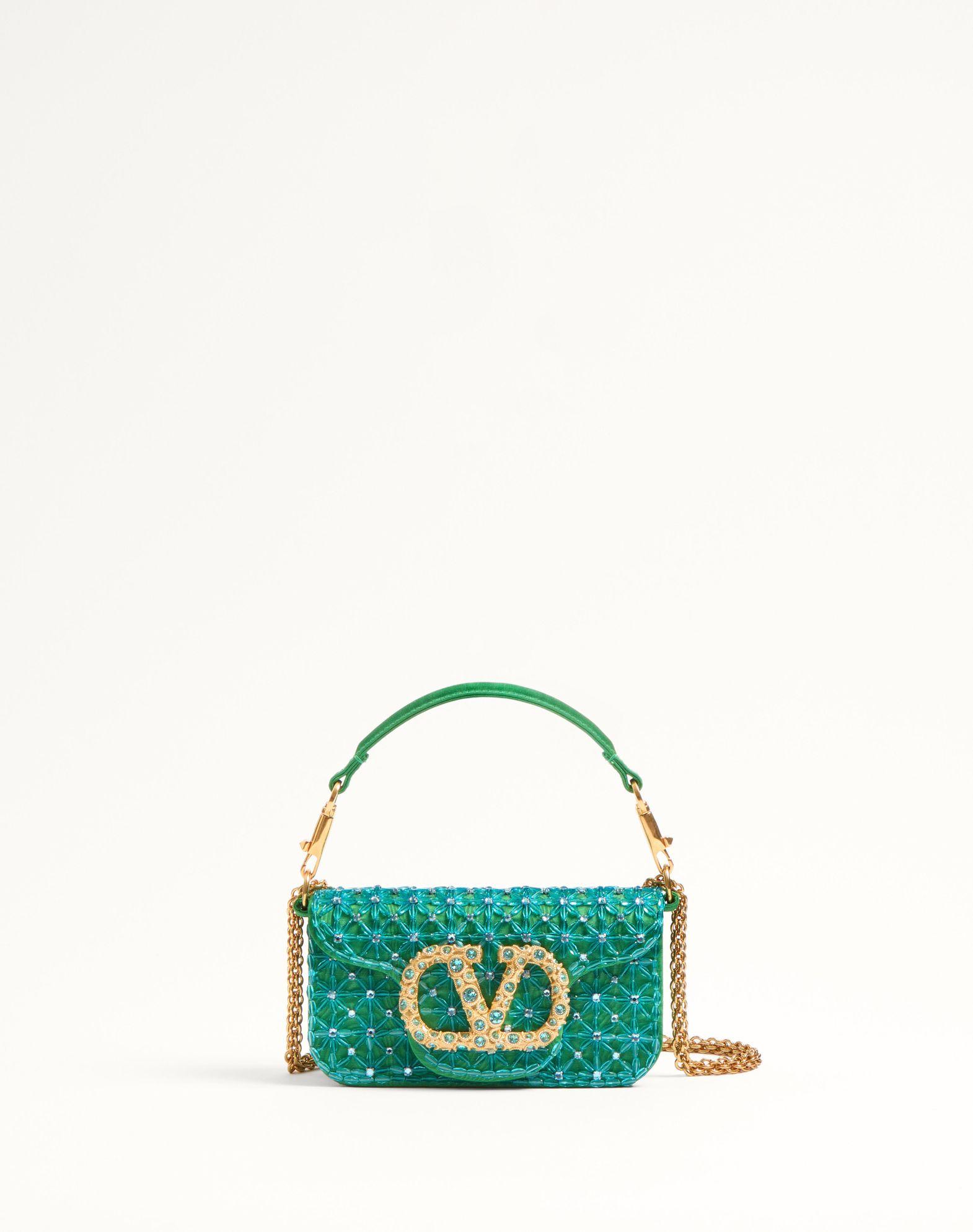 Valentino Garavani Locò Small Shoulder Bag Embroidered With Jewel Logo Product Image