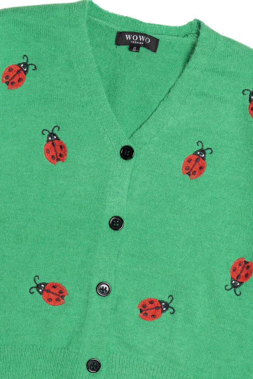 Embroidered Lady Bug Cardigan Product Image