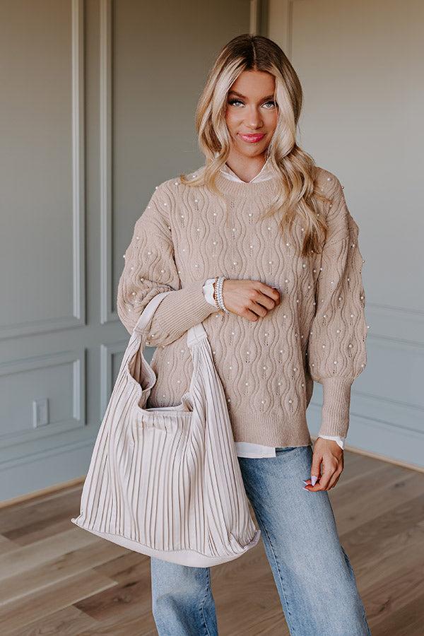 Change It Up Faux Leather Tote In Cream Product Image