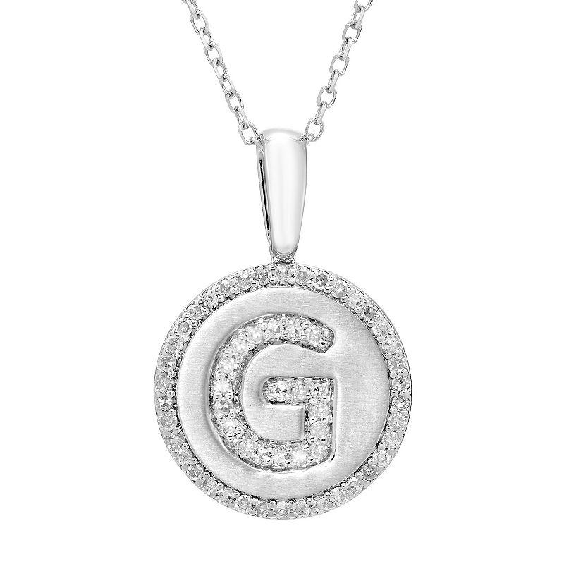 It's Personal Sterling Silver & Diamond Accent Initial Pendant Necklace, Women's, Size: 18" Product Image
