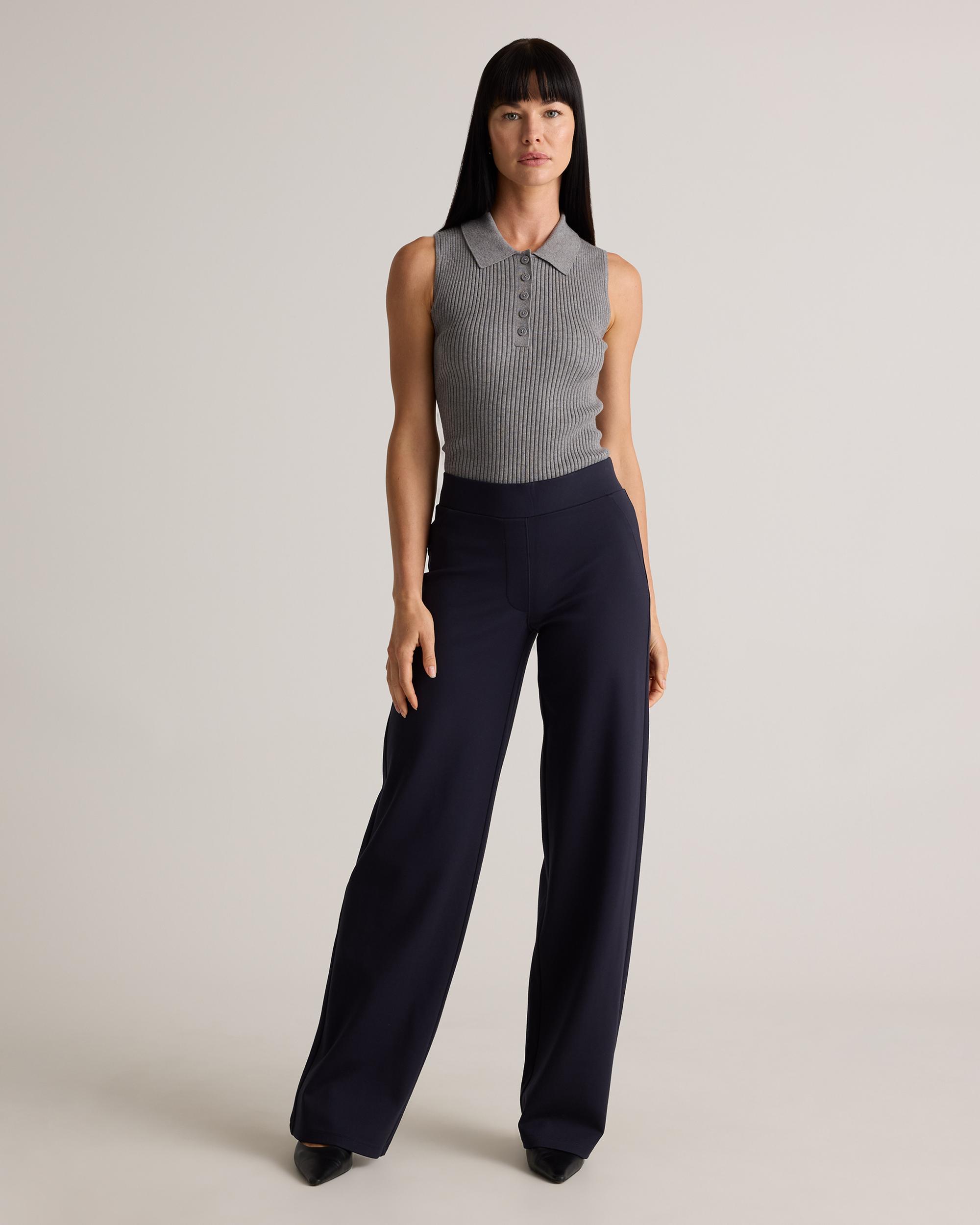 Quince | Women's Ultra-Stretch Ponte Wide Leg Pants Rayon Product Image