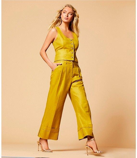 A Loves A Woven High Rise Pleated Wide Leg Pointed Cuff Coordinating Trousers Product Image