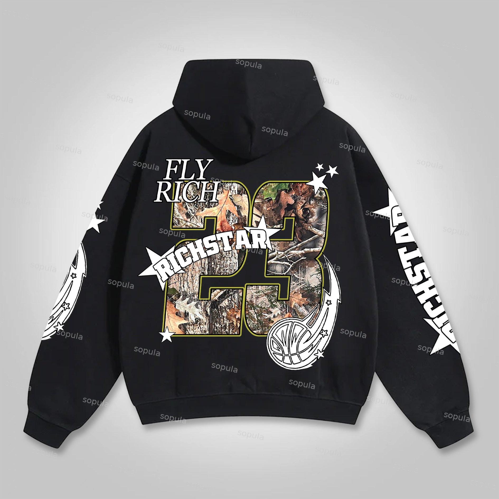 Men's Vintage Wild West Skull Graphic Cotton Hoodie Product Image