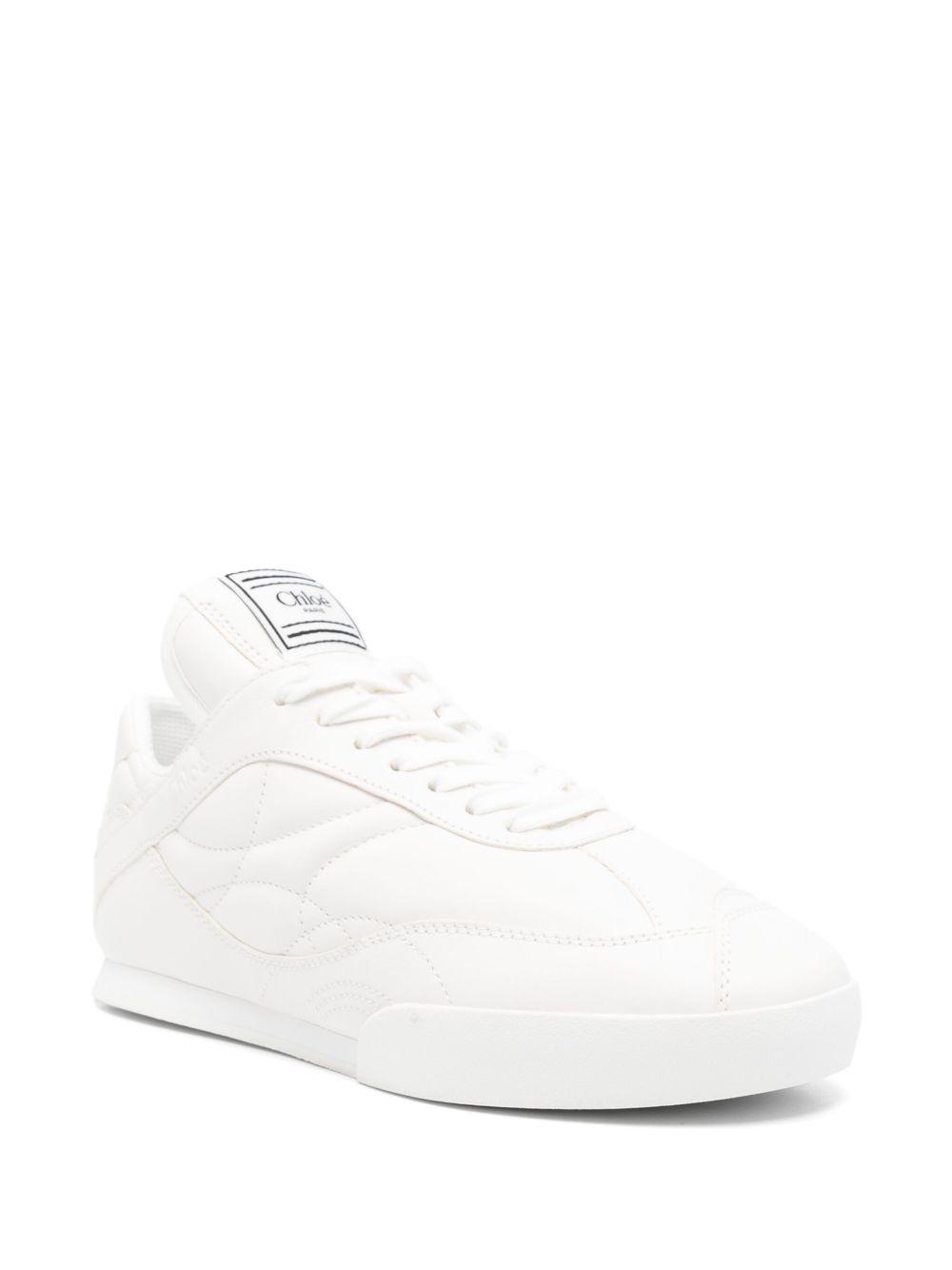 CHLOÉ Womens Chloe Kick Brand-patch Leather Low-top Trainers In White Product Image