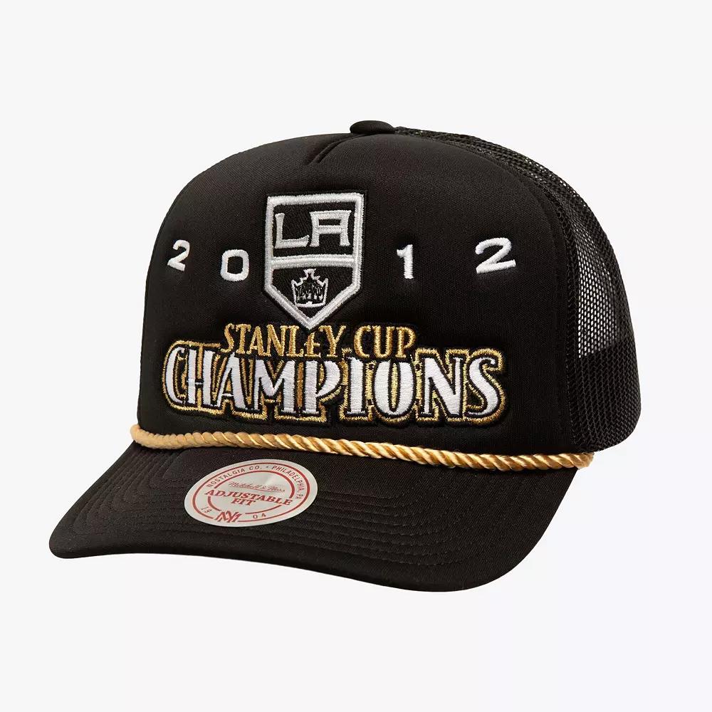 Men's Mitchell & Ness Black Los Angeles Kings SOUL Collection Golden Stanley Cup Champions Trucker Adjustable Hat, Kgs Black Product Image