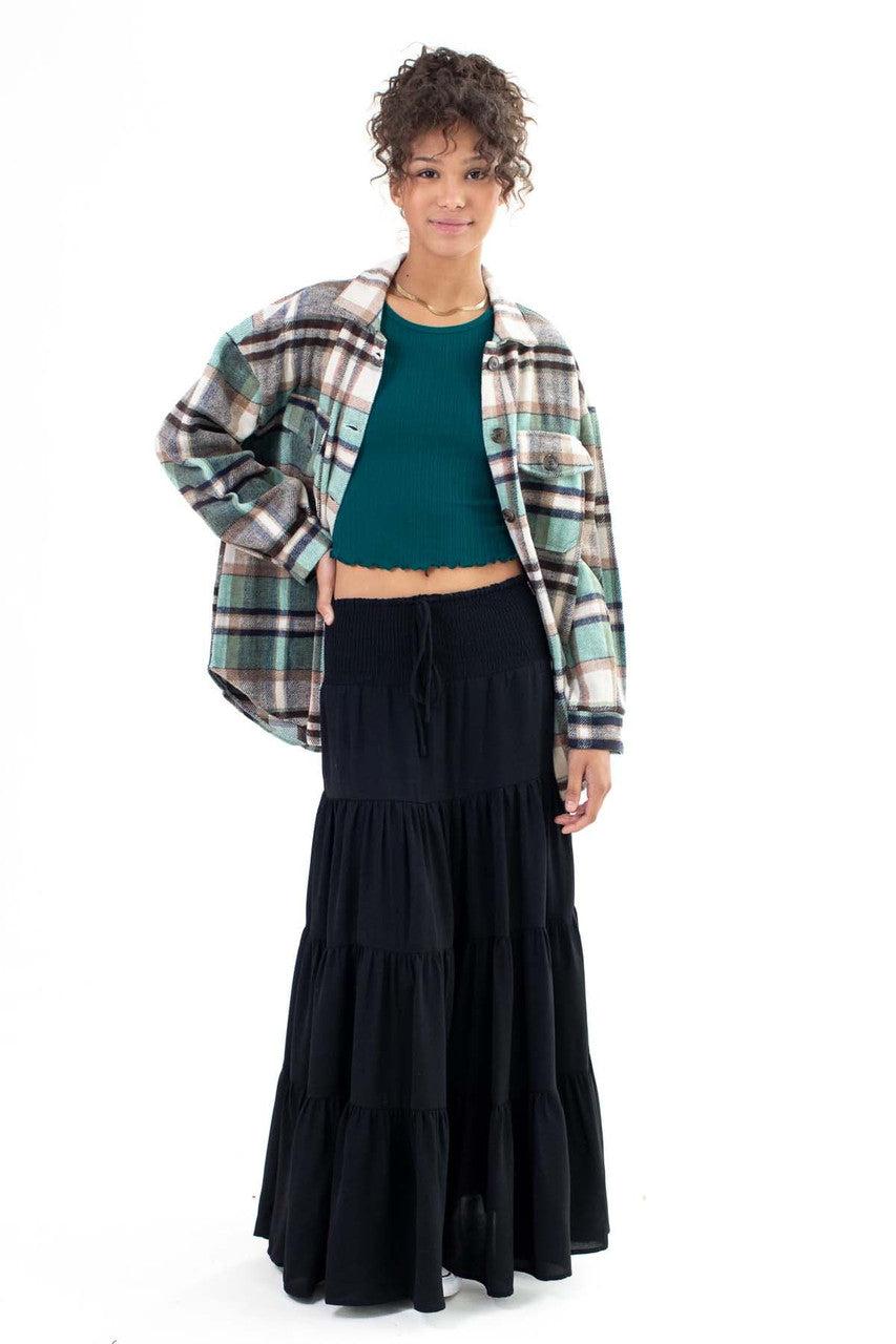 Green Double Ribbed Long Sleeve Crop Top Product Image