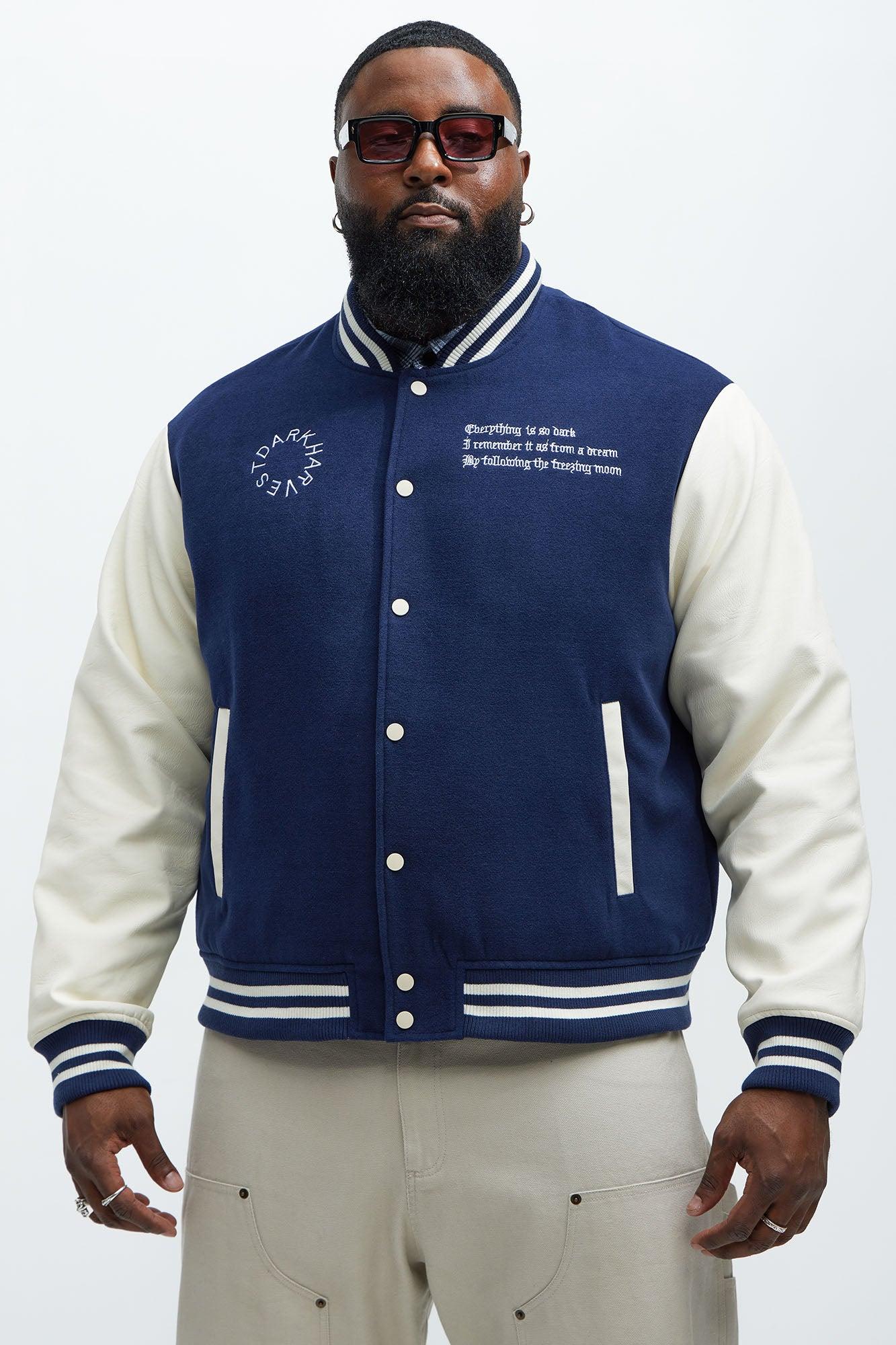 Dark Harvest Varsity Jacket - Navy Product Image