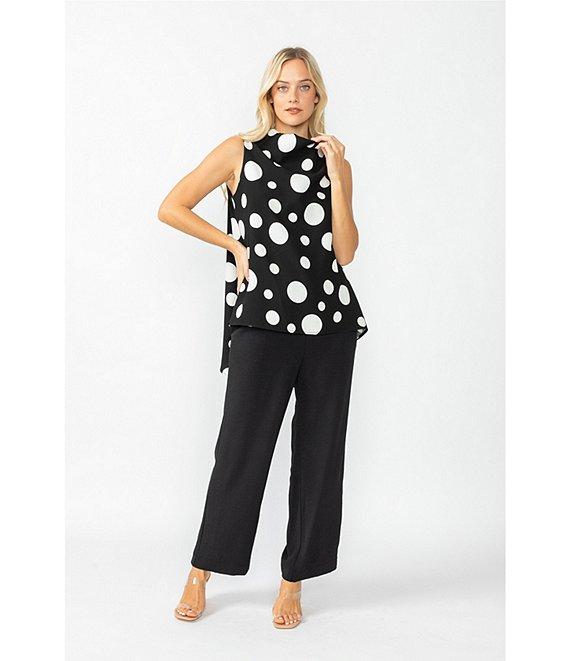 IC Collection Crinkle Woven Elastic Waist Wide Leg Pull-On Pants Product Image