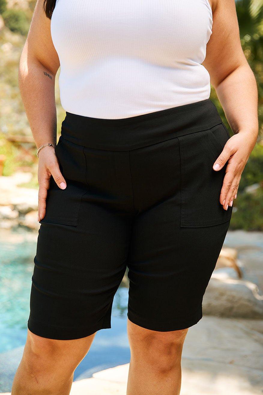 Roz & Ali™ Secret Agent Pull On Tummy Control Shorts With Pockets Plus Product Image