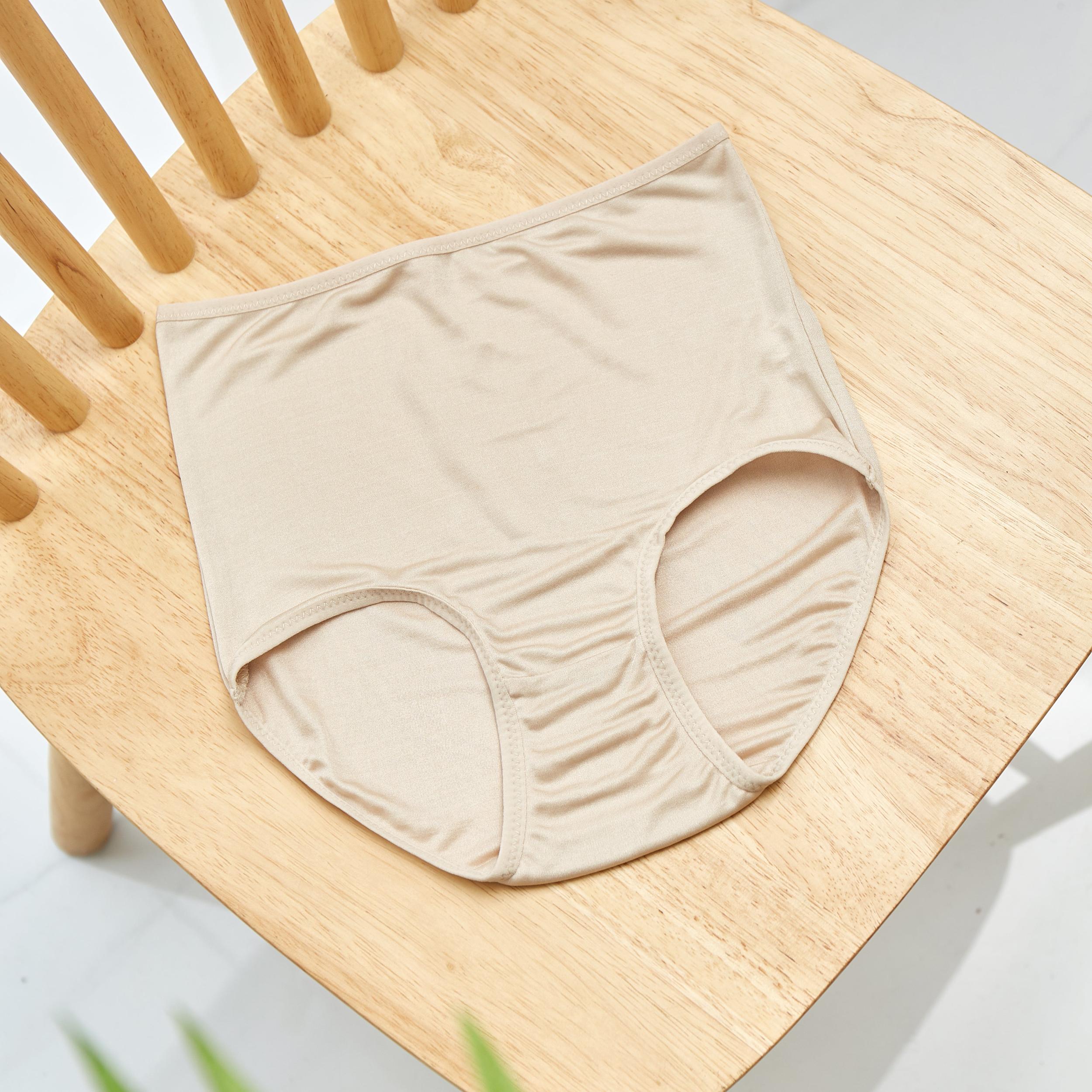 Knitted Silk High Rise French Cut Panties | Bourbon Milk Punch | Shimmer Collection Product Image