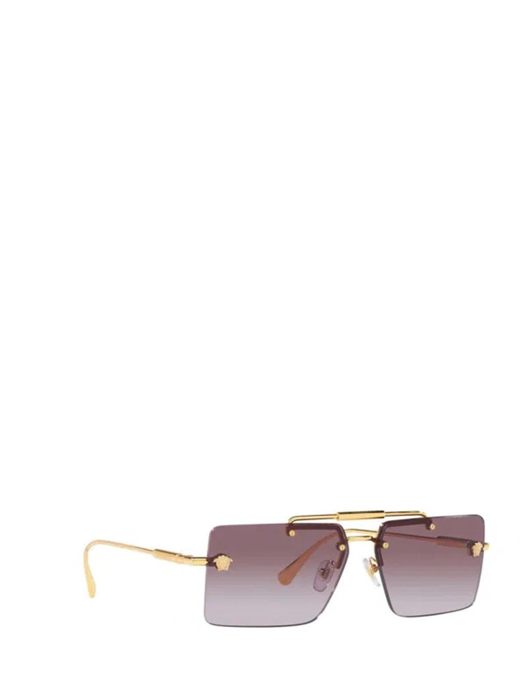 VERSACE Pink Gradient Flash Mirror Rectangular Ladies Sunglasses Ve2245 100258 60 In Brown Product Image