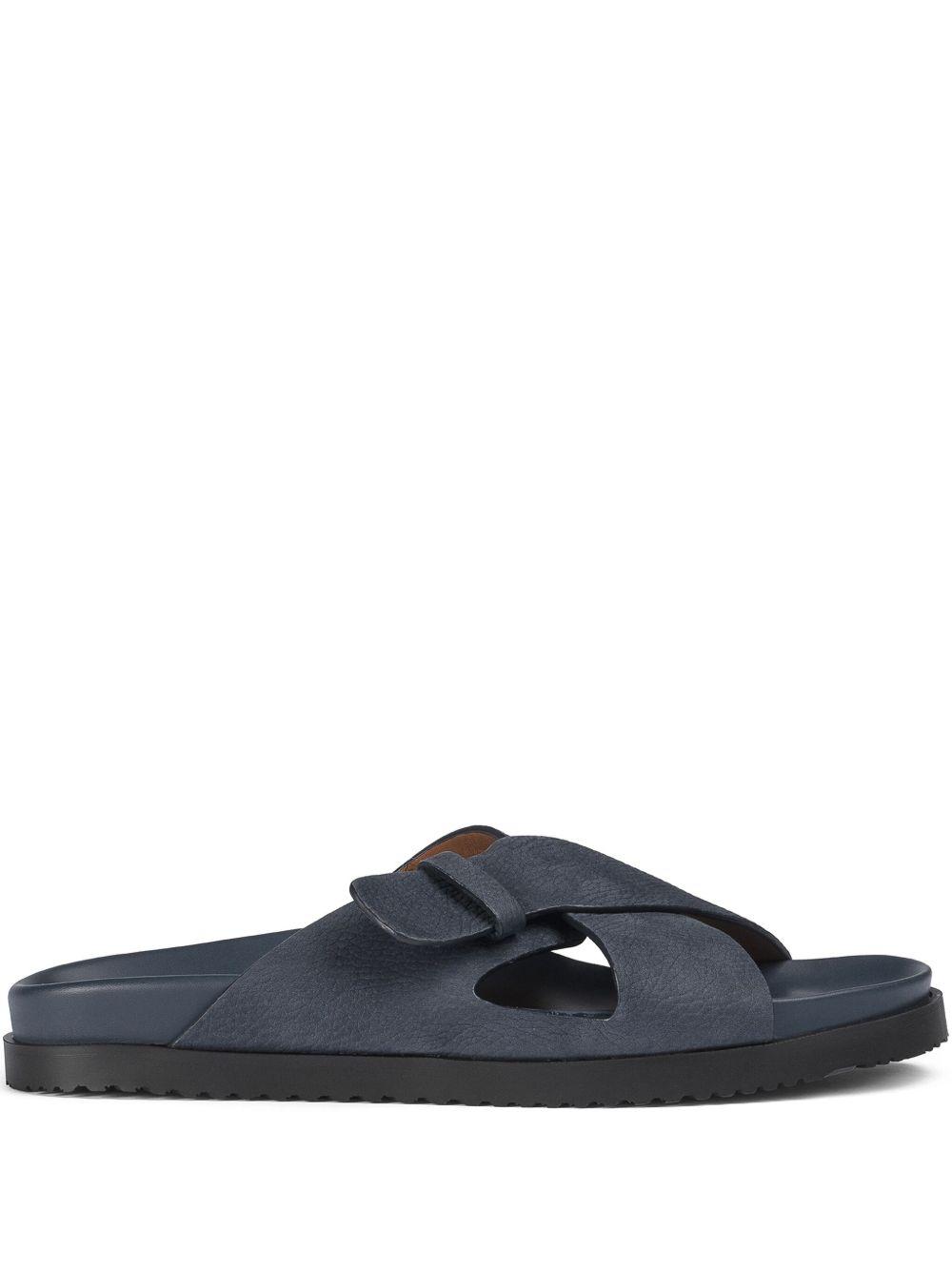 cross-strap leather sandals Product Image