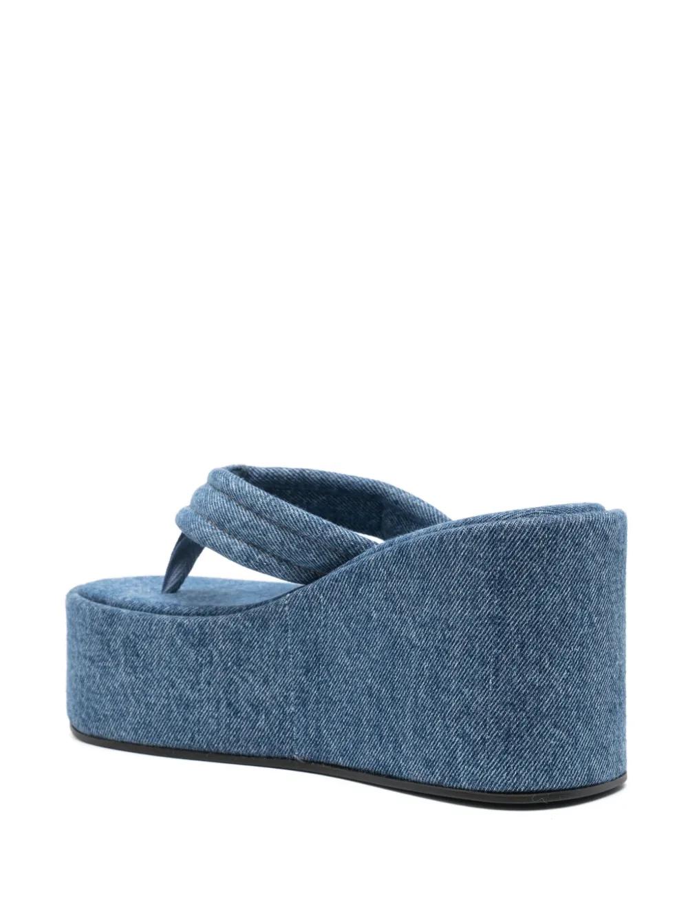 denim 100mm wedge sandals Product Image