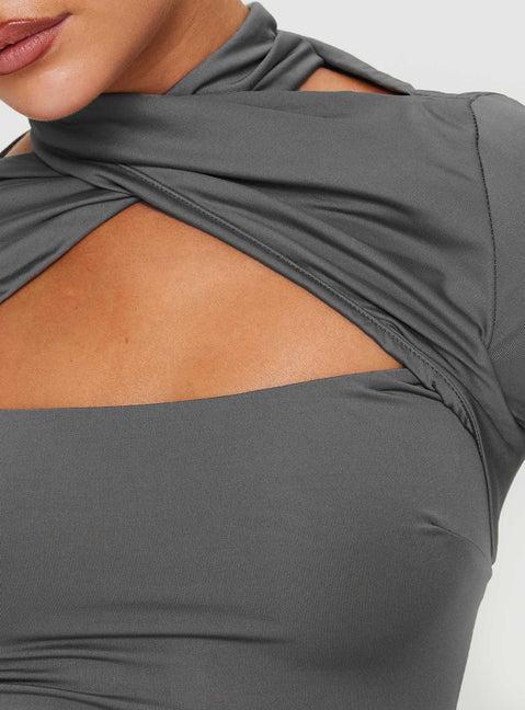 Ganz Long Sleeve Top Grey Product Image