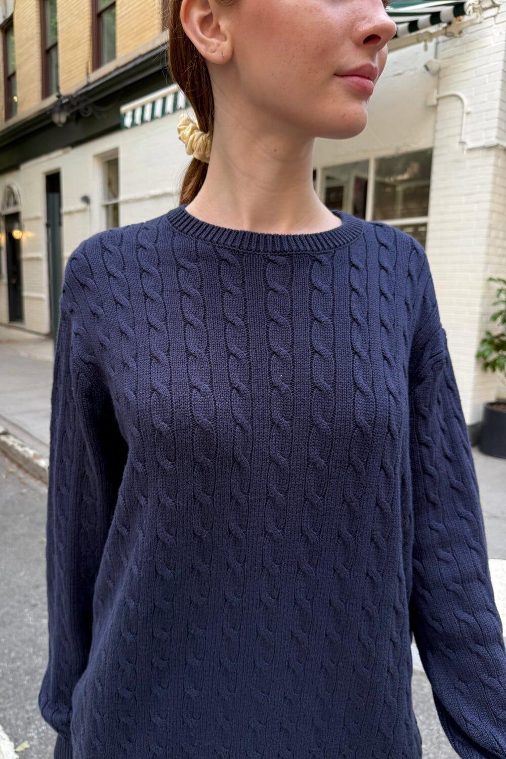 Brianna Cotton Cable Knit Sweater Product Image