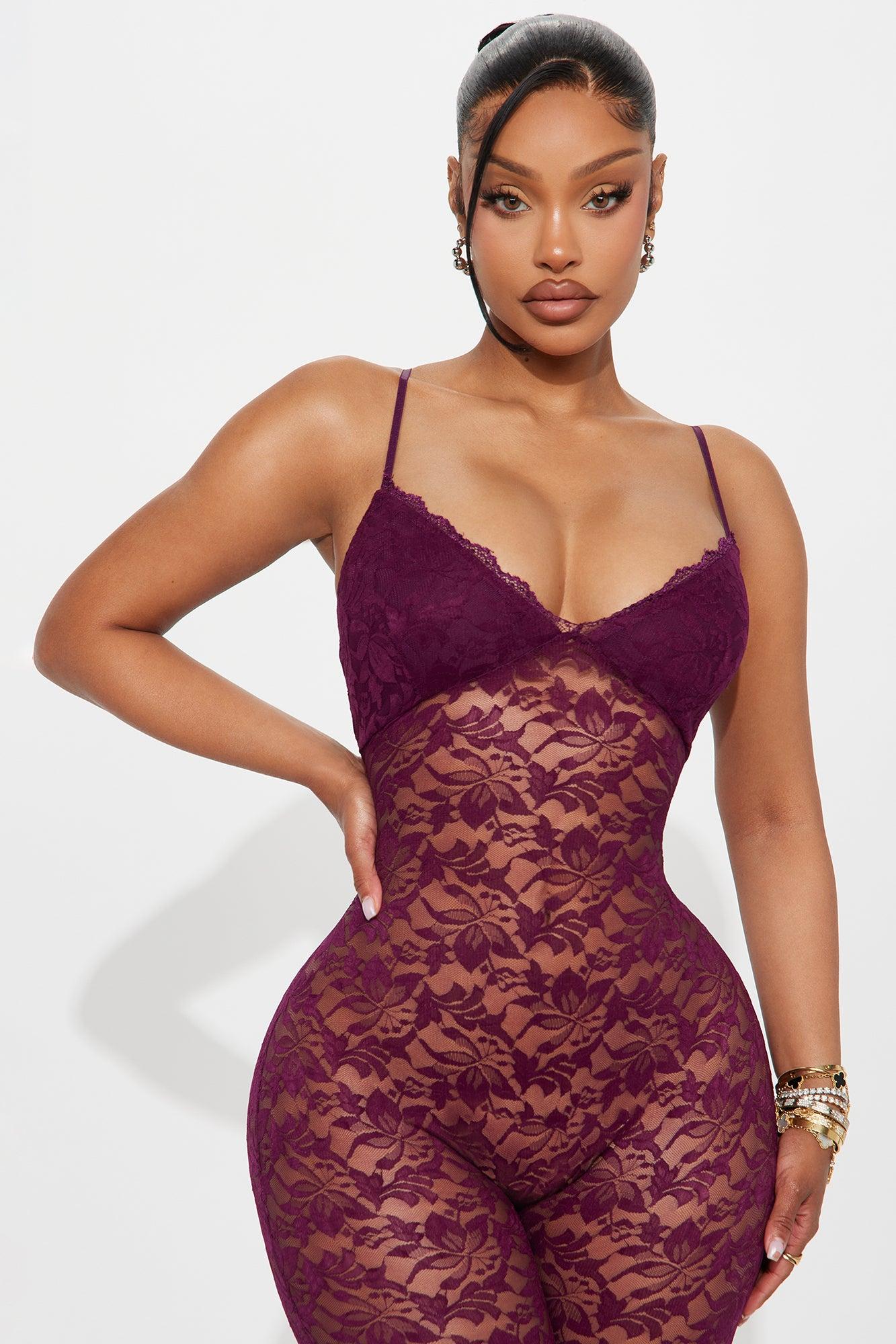 Born Ready Lace Jumpsuit - Plum Female Product Image
