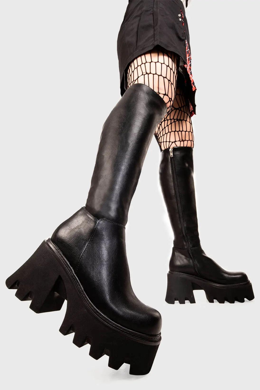 Ready Chunky Platform Knee High Boots Product Image