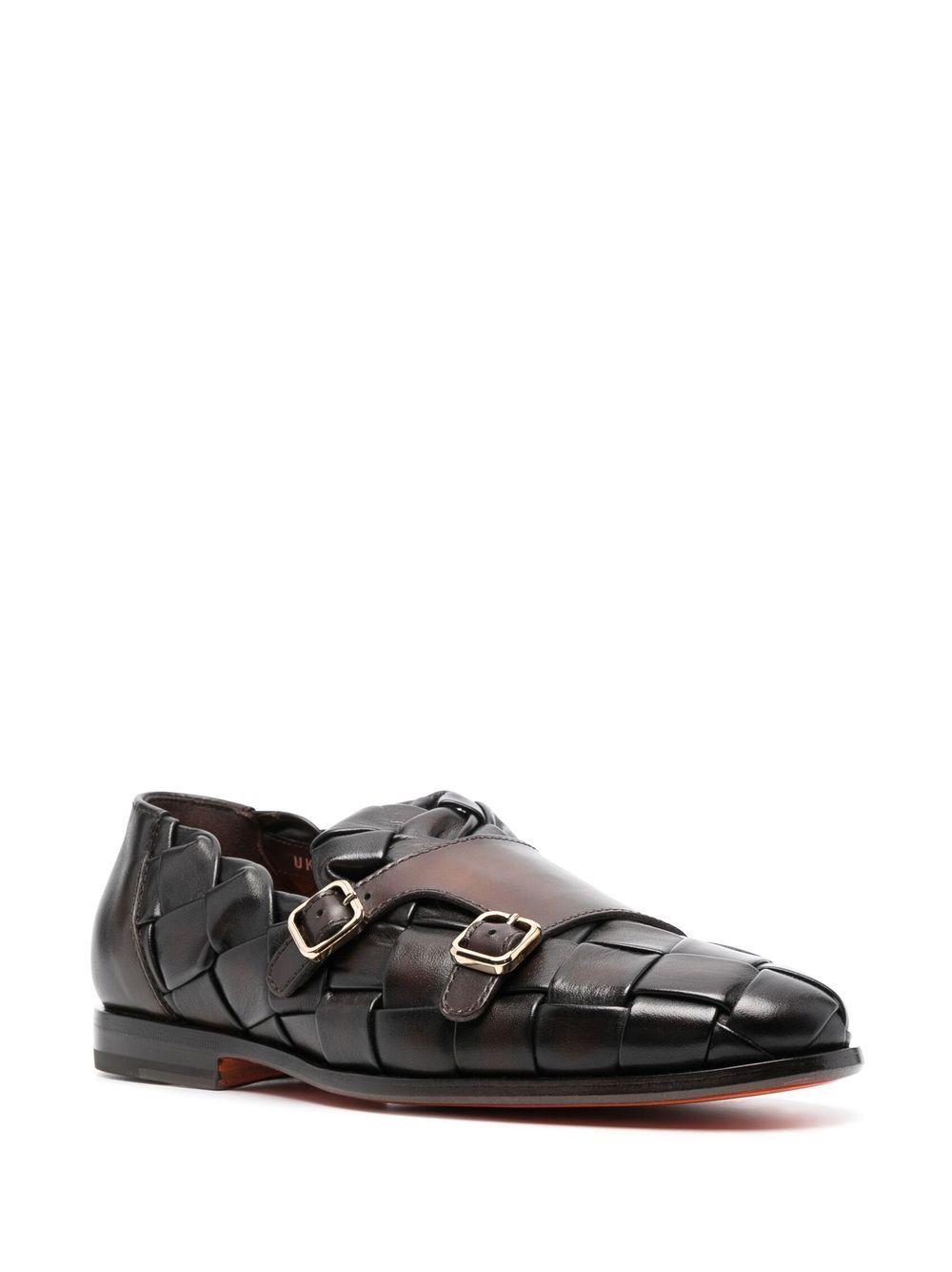 double-monk strap woven shoes Product Image