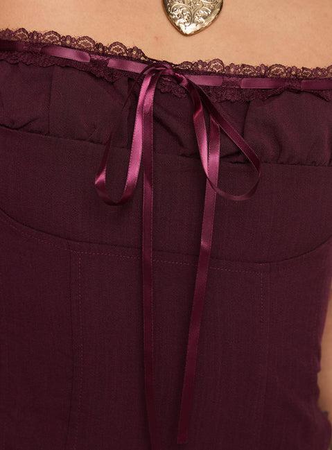 Trynia Top Burgundy Product Image