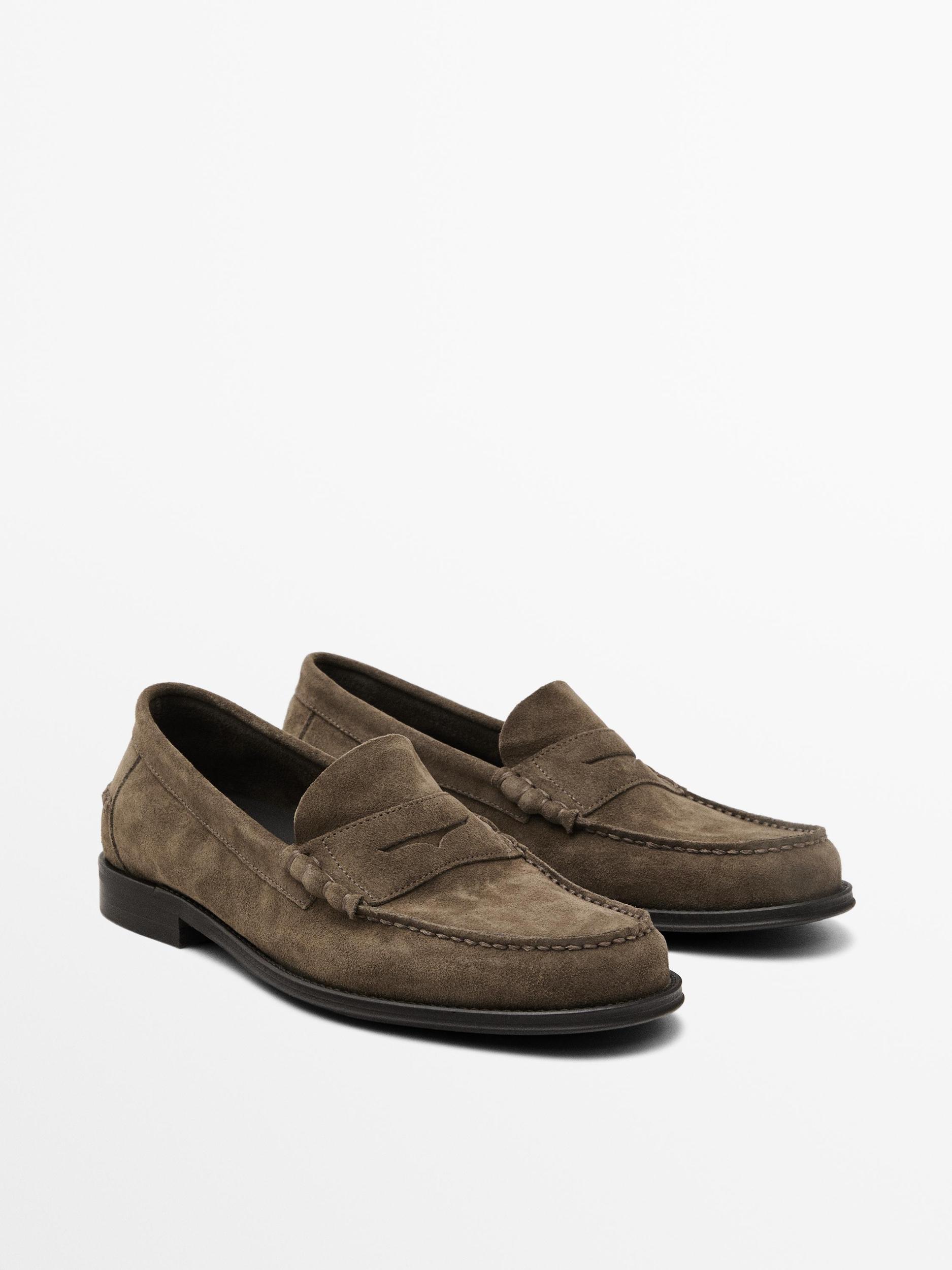 Split suede penny loafers Product Image