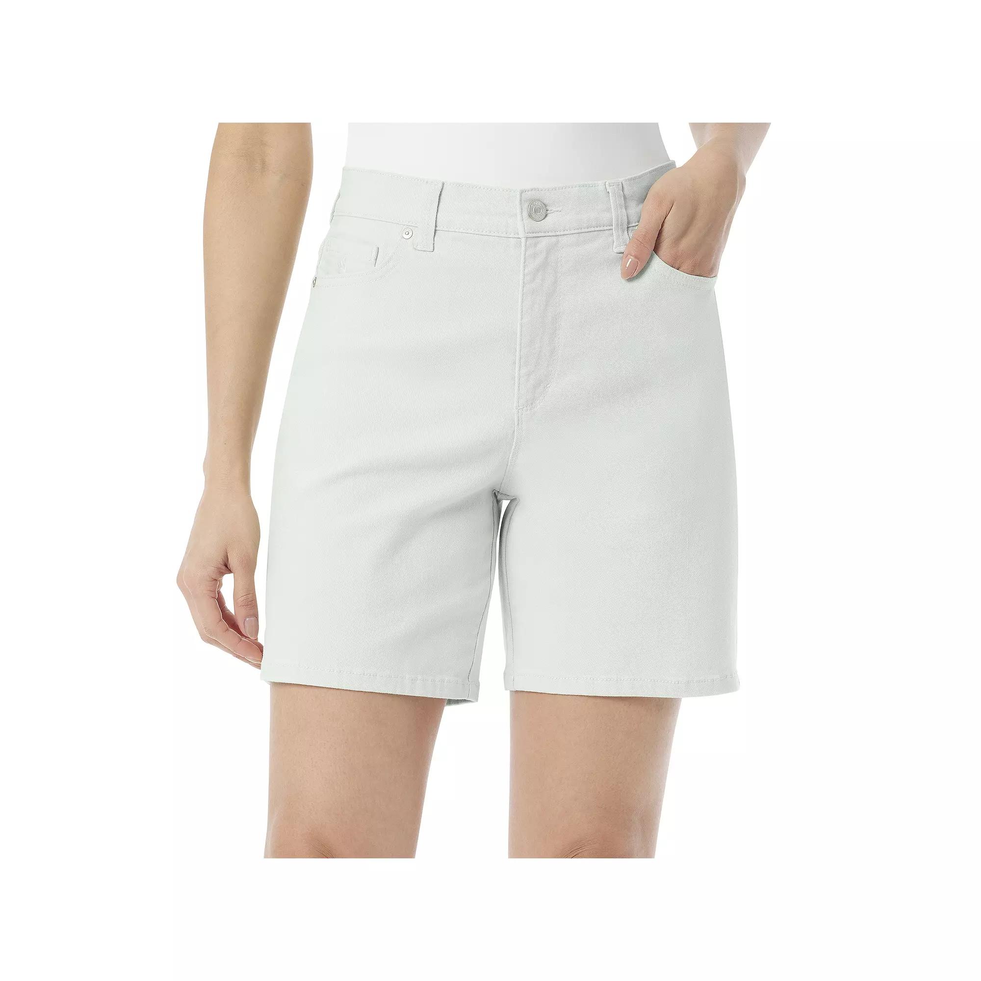 Womens Gloria Vanderbilt Amanda Shorts Warm Green Product Image