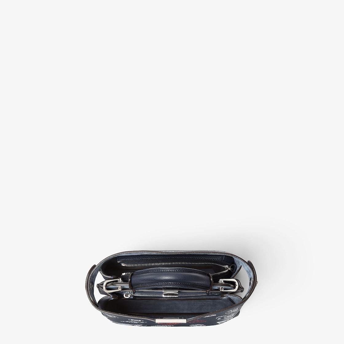 Peekaboo Soft SmallMidnight blue printed leather bag Product Image