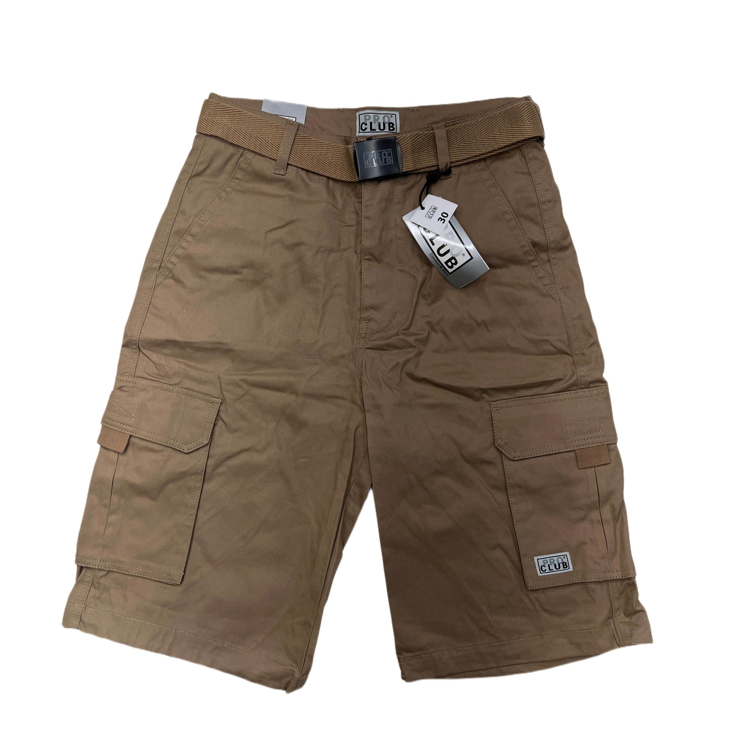 Pro Club Men's Cotton Twill Cargo Shorts With Belt Male Product Image