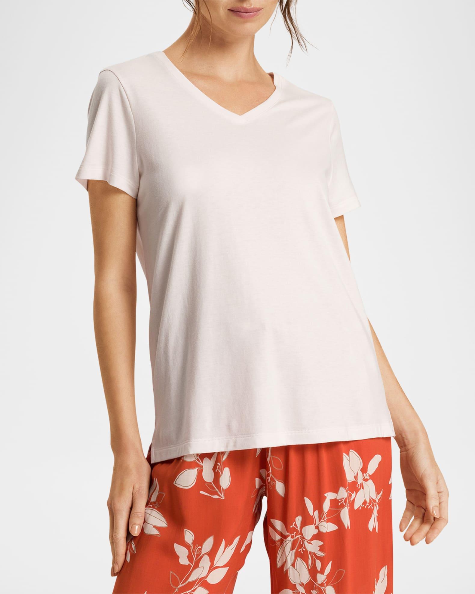 V-Neck Sleep and Lounge Cotton T-Shirt Product Image