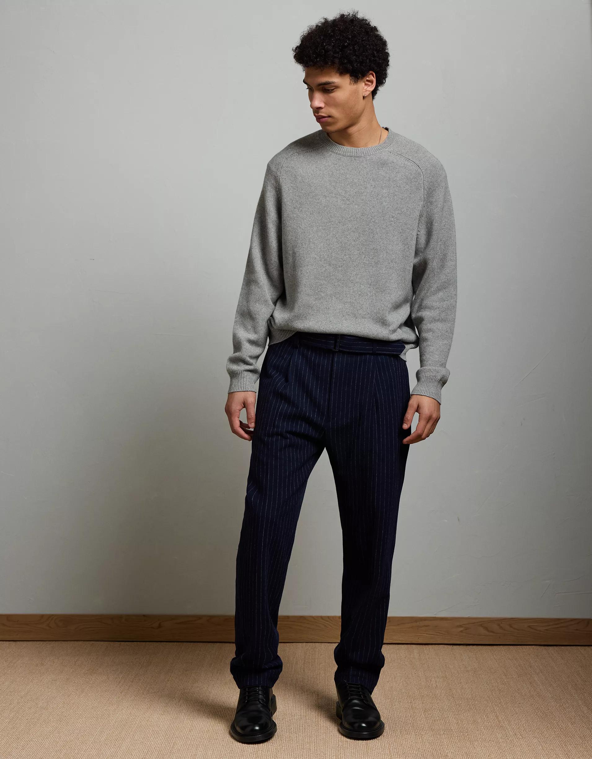AE77 Premium Cashmere-Blend Crew Neck Sweater Product Image