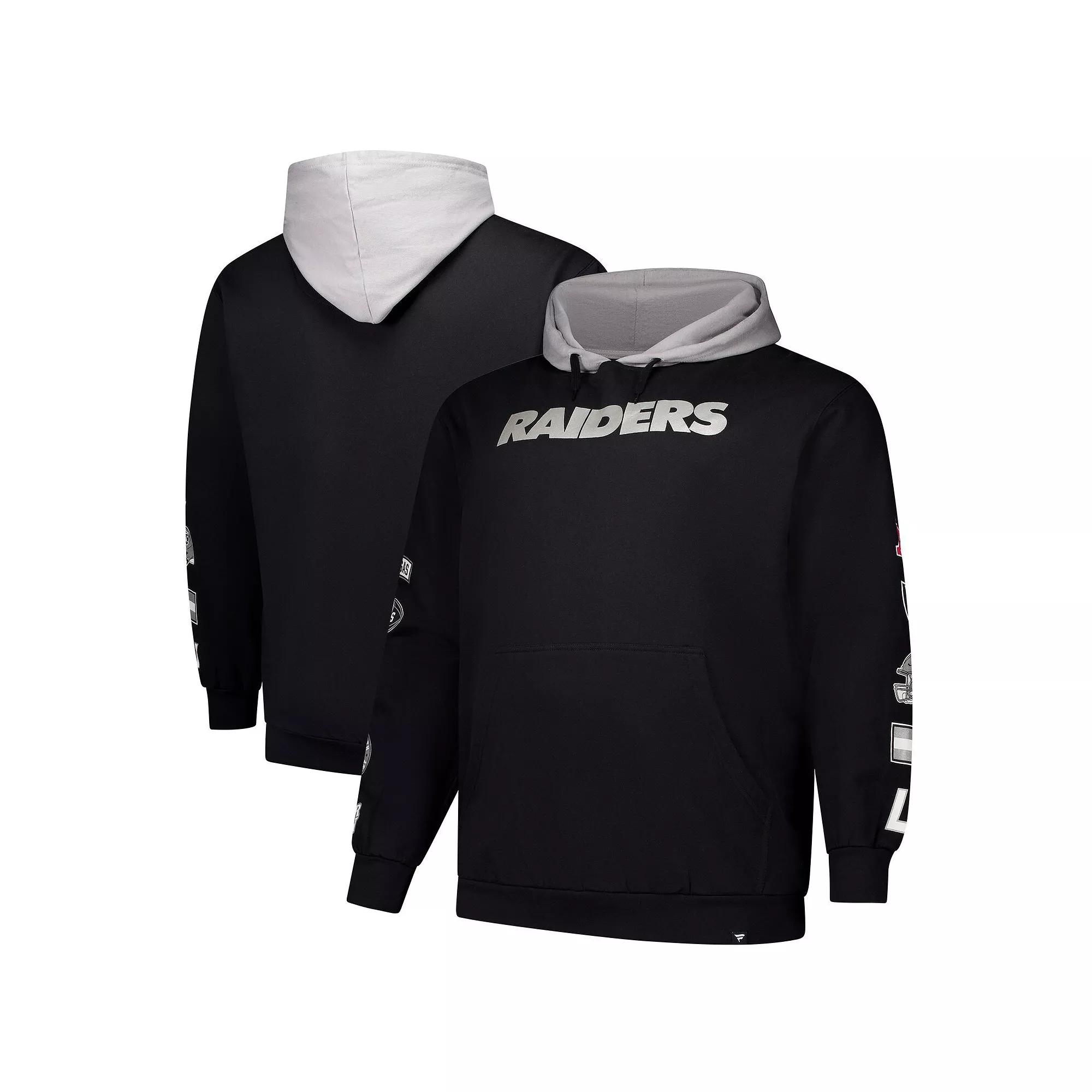 Men's Fanatics Black Las Vegas Raiders Big & Tall Patched Out Pullover Hoodie,  Product Image