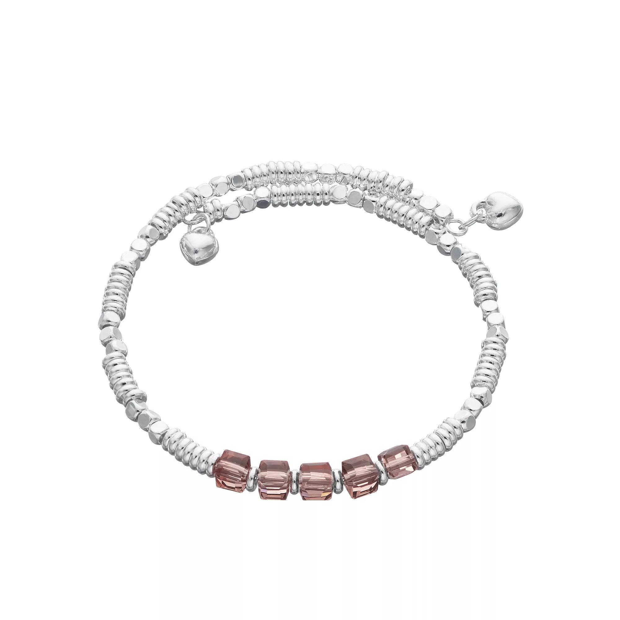 City Luxe Silver Tone Birthstone Beaded Bracelet, Women's, June Product Image