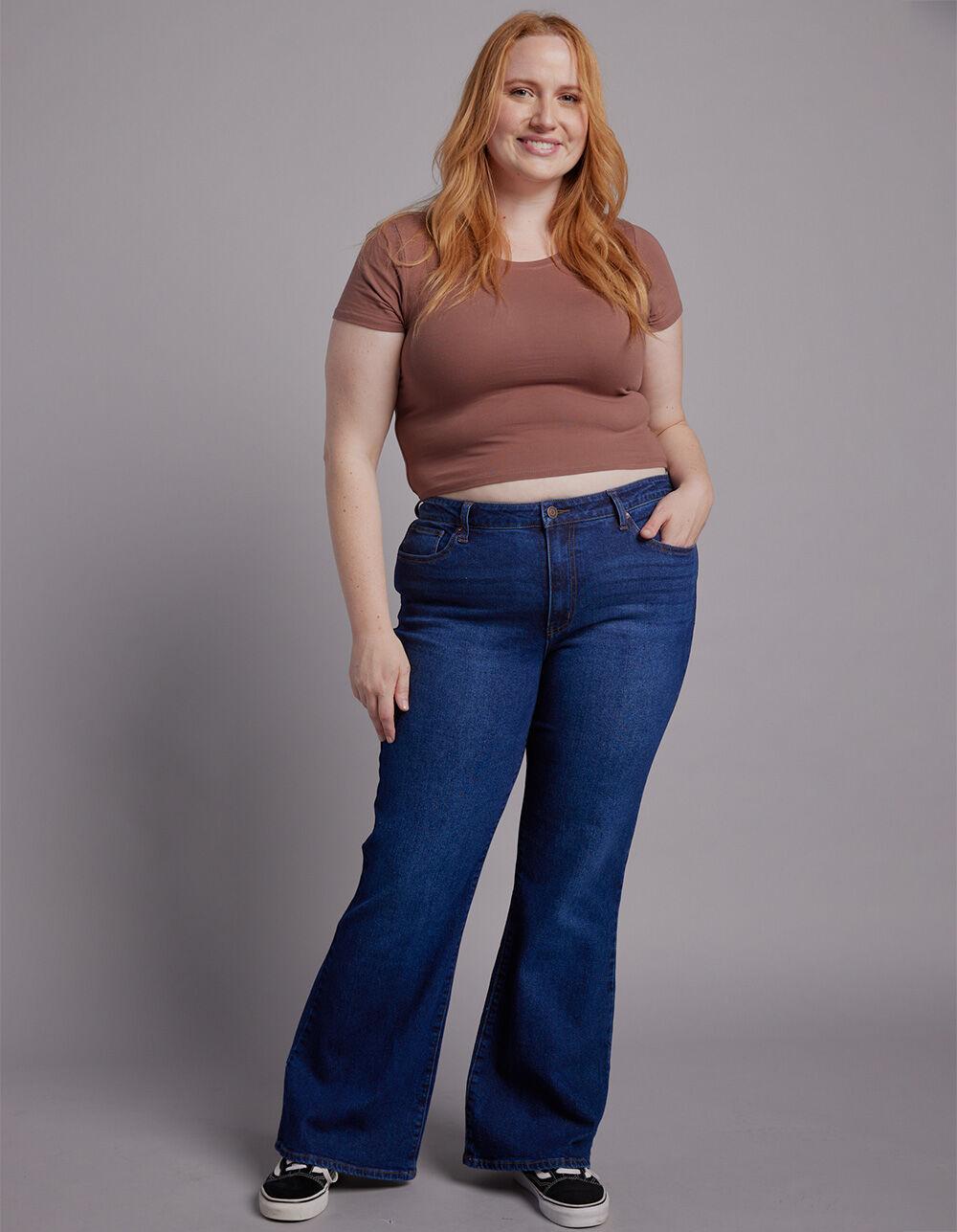 RSQ Womens High Rise Flare Jeans - DARK WASH Product Image