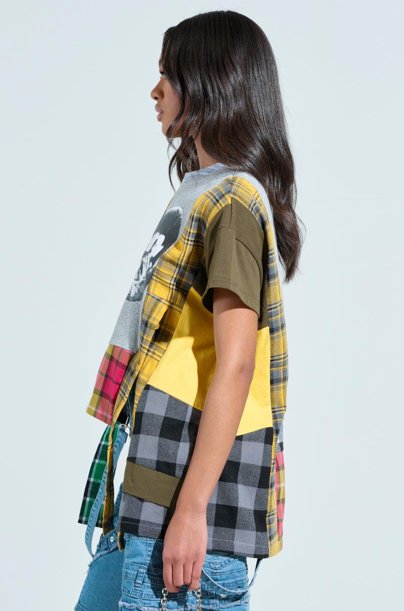 REBUILT OVERSIZED FLANNEL T-SHIRT Product Image