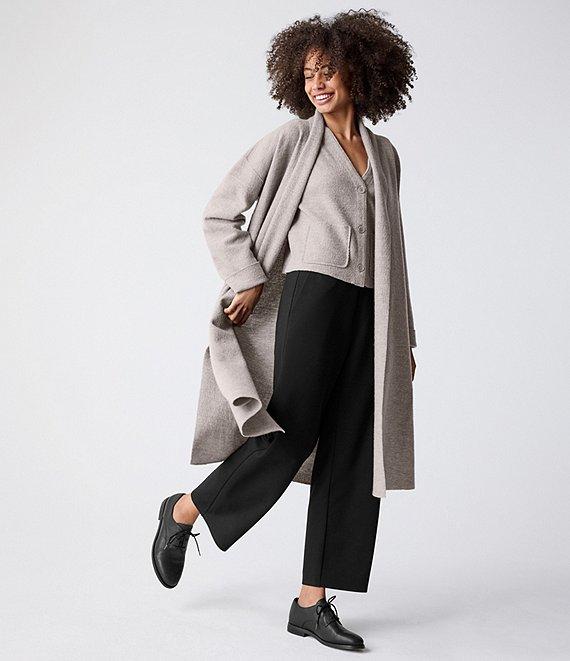 Eileen Fisher Tencel™ Lyocell Double Knit Wide Leg Pull-On Ankle Pants Product Image