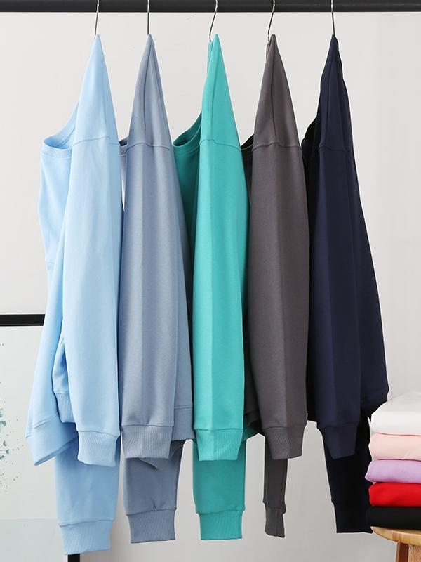 Men’s Linen Cotton Crew Neck Drop Shoulder Sweatshirt Product Image