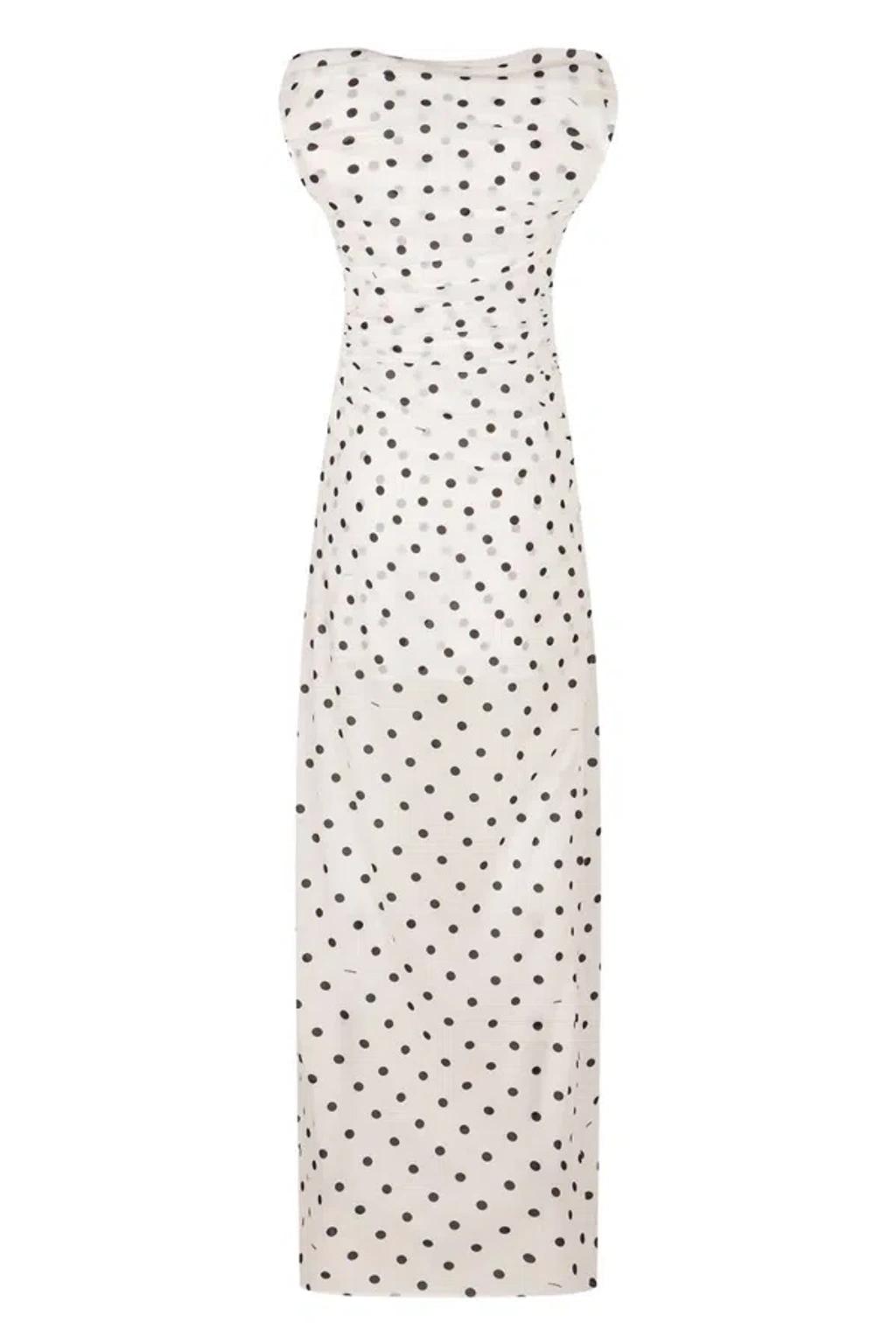 JACQUEMUS Women Rita Pois Long Dress In White Product Image