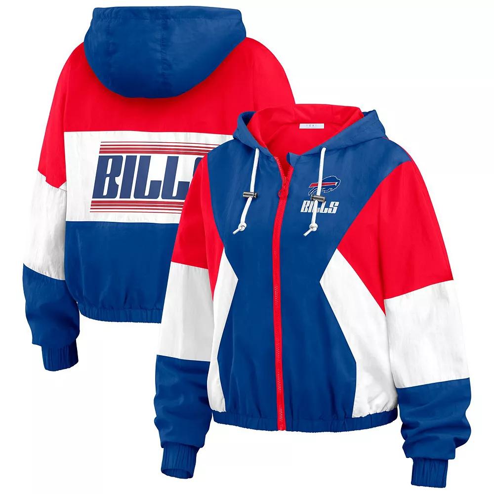 Women's WEAR by Erin Andrews Royal Buffalo Bills Color Block Full-Zip Windbreaker Jacket,  Product Image