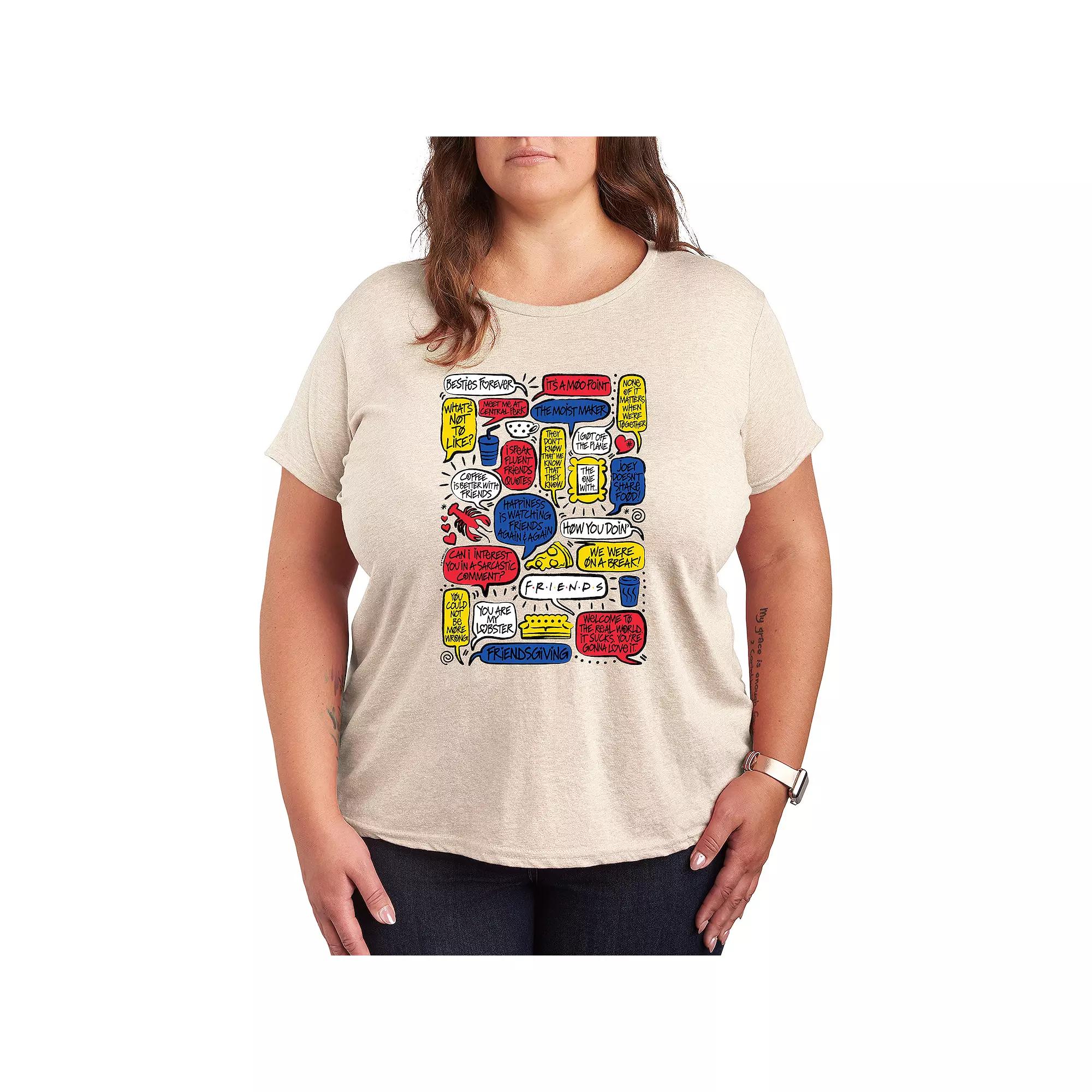 Plus Friends Quotes Speech Bubbles Graphic Tee, Women's,  Product Image